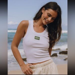 Daily Drills White Logo Ribbed Tank Top NWT